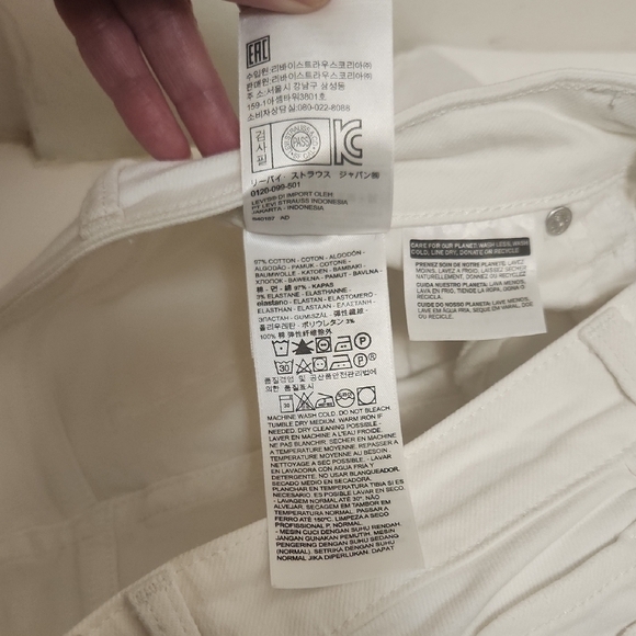 Levi's 711 Skinny Jeans White Sz 26 - Picture 9 of 10